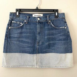 reformation ella jean mini skirt size 26 celtic wash